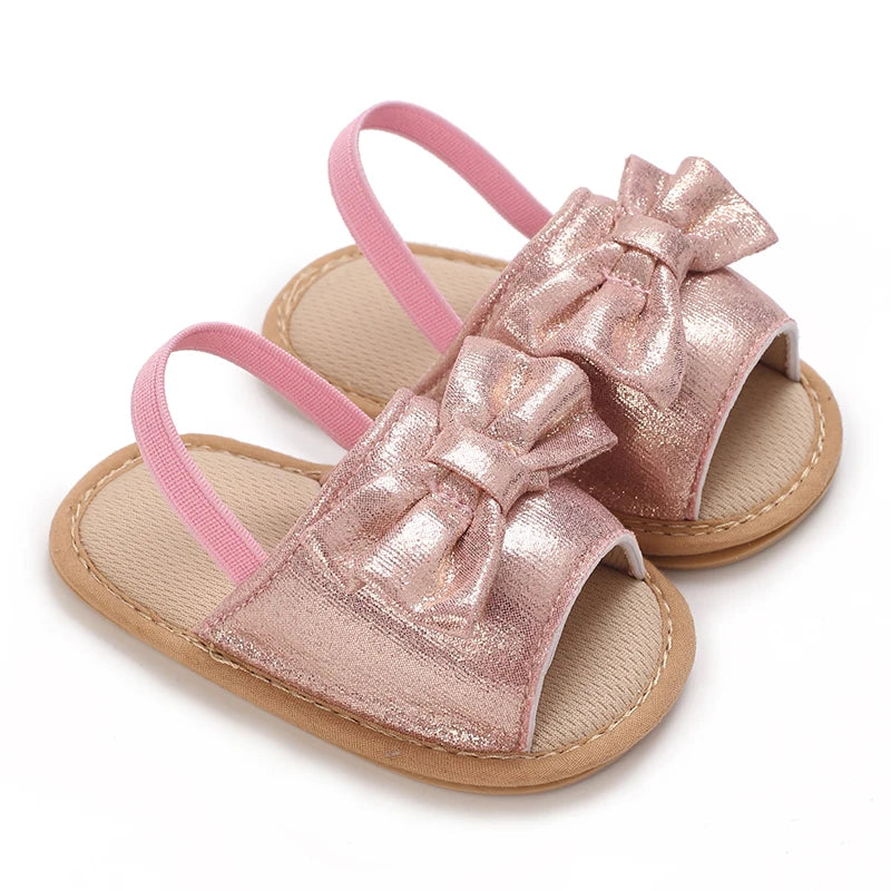 0-18M Baby Cute Preschool Summer Sandals Pink Princess Casual Soft Rubber Sole Anti slip Single Shoes Girl's Walking Shoes